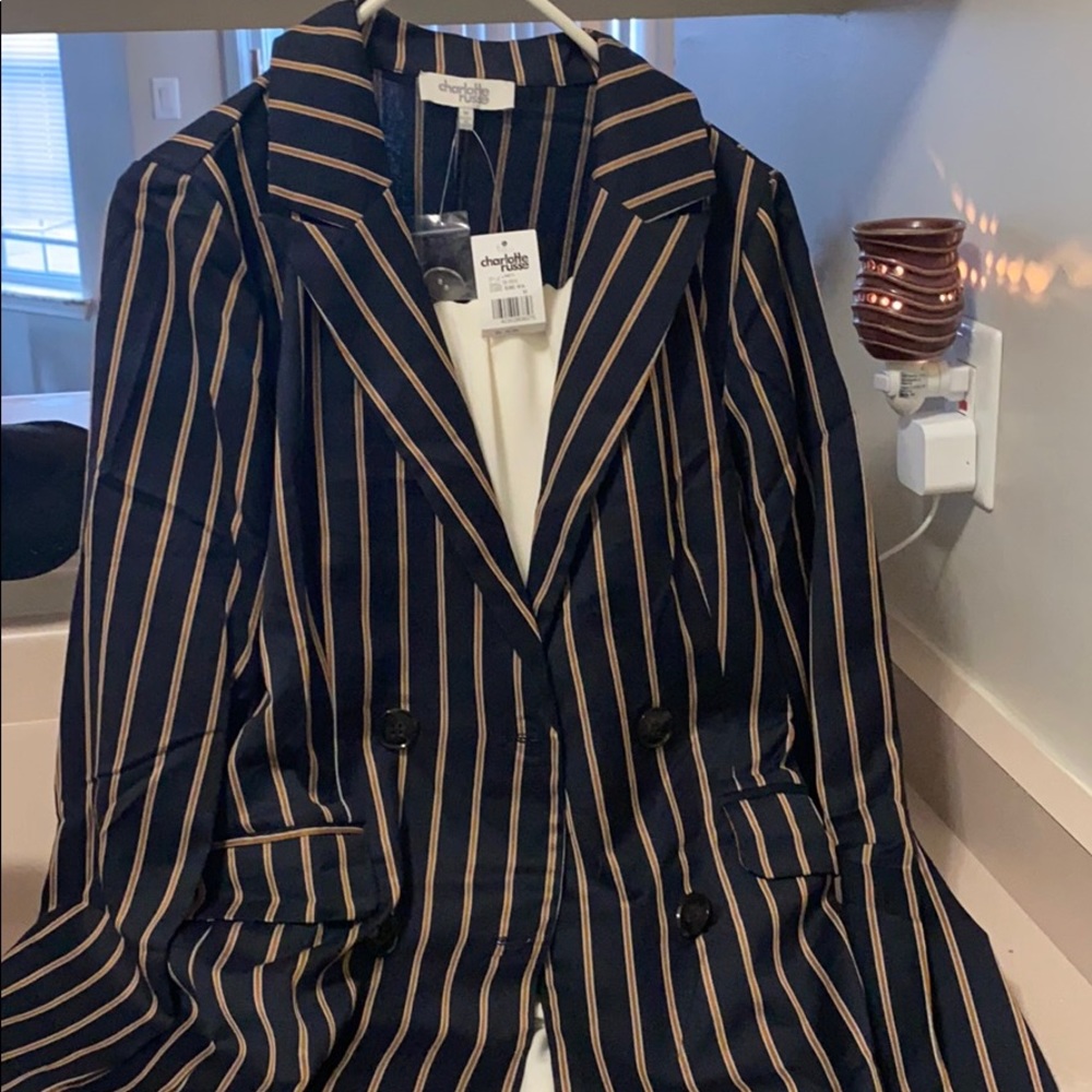 Navy blue pin stripe blazer never worn